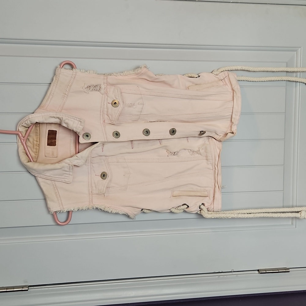 Pink Denim Vest